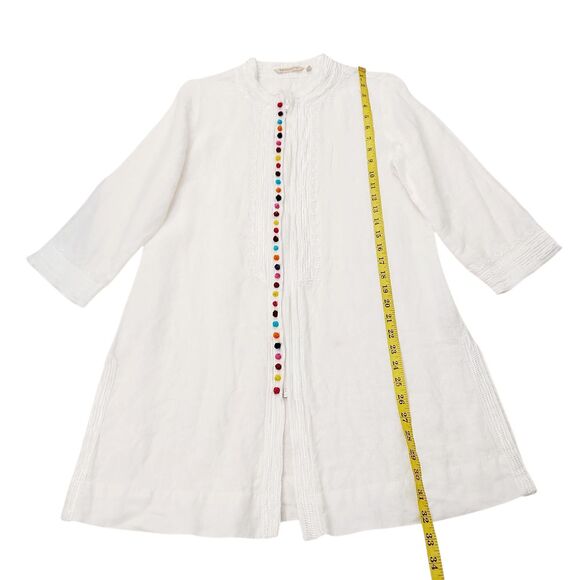 Soft Surroundings Desert Linen Tunic Womens Small Full Zip 3/4 Sleeve Bohemian - Picture 11 of 13
